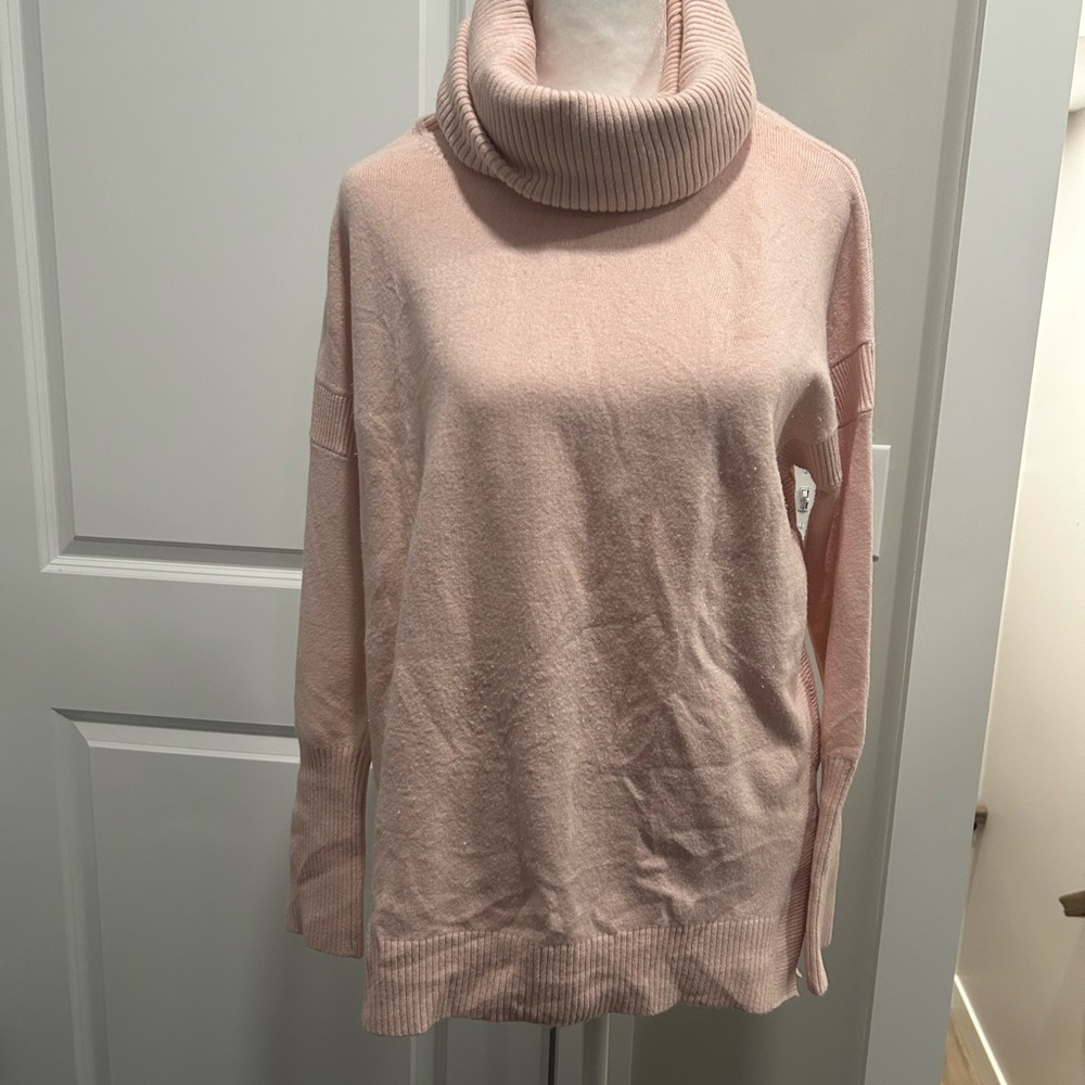 French Connection Soft Pink Cowl Neck Tunic Sweater size Small